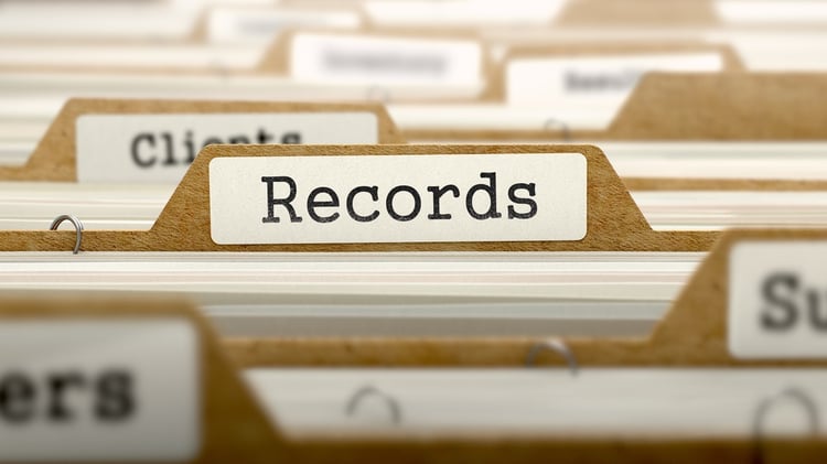 Records Concept. Word on Folder Register of Card Index. Selective Focus..jpeg